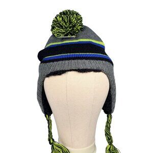 Capelli Kids Gray Pom Beanie & Gloves Set Sherpa-Lined Warm Winter Hat